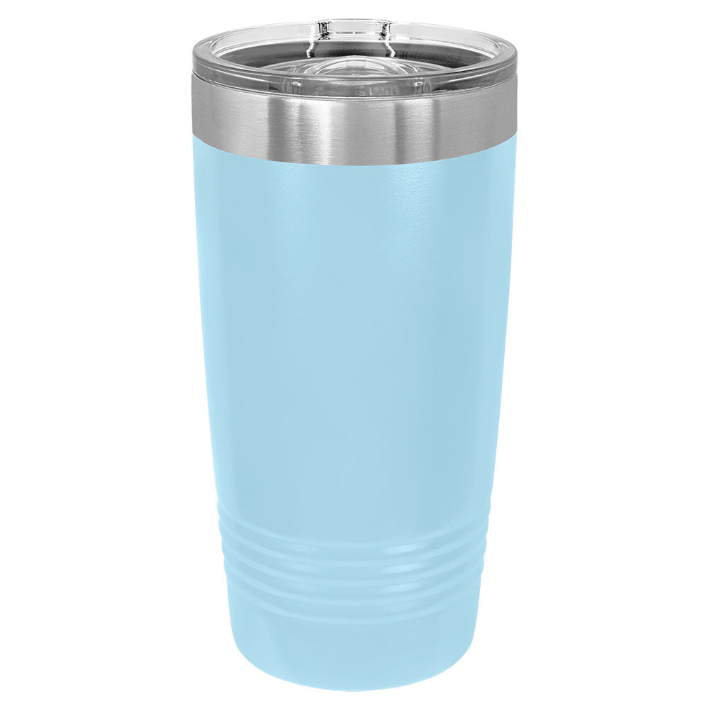 Personalized Laser Engraved Polar Camel 20 oz. Light Blue Insulated Ringneck Tumbler with Slider Lid