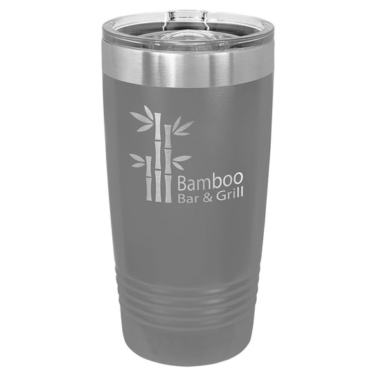 Personalized Laser Engraved Polar Camel 20 oz. Dark Gray Insulated Ringneck Tumbler with Slider Lid