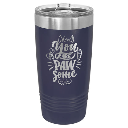 Personalized Laser Engraved Polar Camel 20 oz. Navy Blue Insulated Ringneck Tumbler with Slider Lid