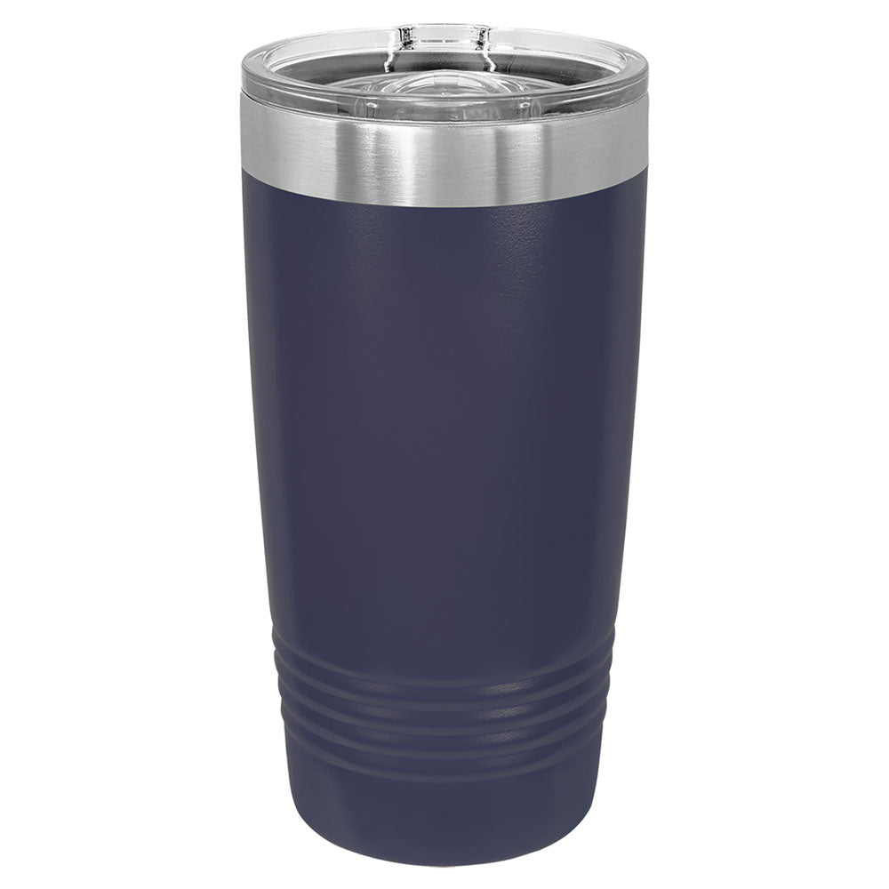 Personalized Laser Engraved Polar Camel 20 oz. Navy Blue Insulated Ringneck Tumbler with Slider Lid