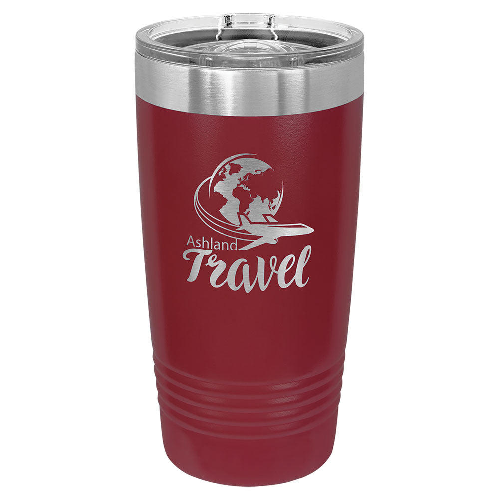 Personalized Laser Engraved Polar Camel 20 oz. Maroon Insulated Ringneck Tumbler with Slider Lid