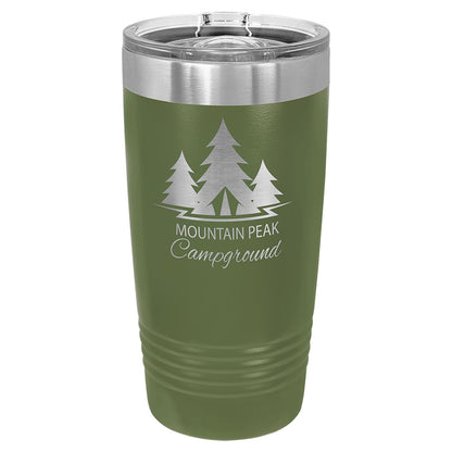 Personalized Laser Engraved Polar Camel 20 oz. Olive Green Insulated Ringneck Tumbler with Slider Lid