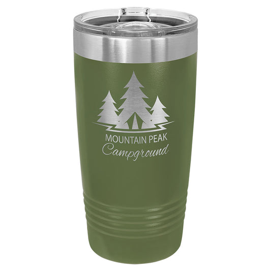 Personalized Laser Engraved Polar Camel 20 oz. Olive Green Insulated Ringneck Tumbler with Slider Lid