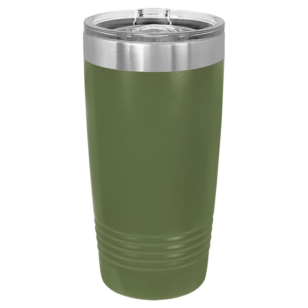 Personalized Laser Engraved Polar Camel 20 oz. Olive Green Insulated Ringneck Tumbler with Slider Lid