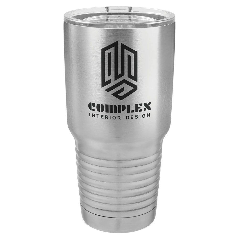 Personalized Laser Engraved Polar Camel 30 oz. Stainless Steel Vacuum Insulated Ringneck Tumbler with Clear Lid