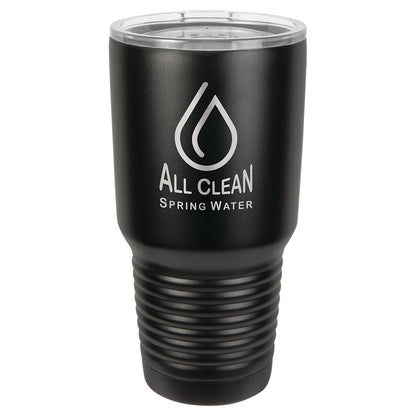 Personalized Laser Engraved Polar Camel 30 oz. Black Vacuum Insulated Ringneck Tumbler with Clear Lid