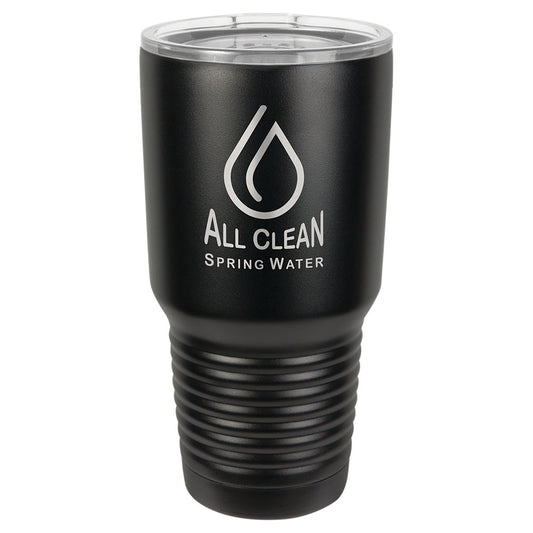 Personalized Laser Engraved Polar Camel 30 oz. Black Vacuum Insulated Ringneck Tumbler with Clear Lid