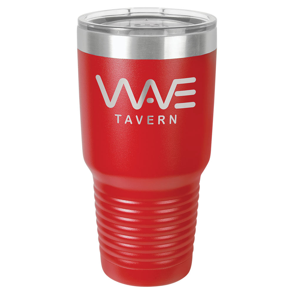 Personalized Laser Engraved Polar Camel 30 oz. Red Vacuum Insulated Ringneck Tumbler with Clear Lid