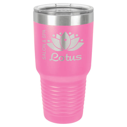 Personalized Laser Engraved Polar Camel 30 oz. Pink Vacuum Insulated Ringneck Tumbler with Clear Lid