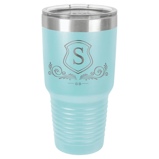 Personalized Laser Engraved Polar Camel 30 oz. Light Blue Vacuum Insulated Ringneck Tumbler with Clear Lid