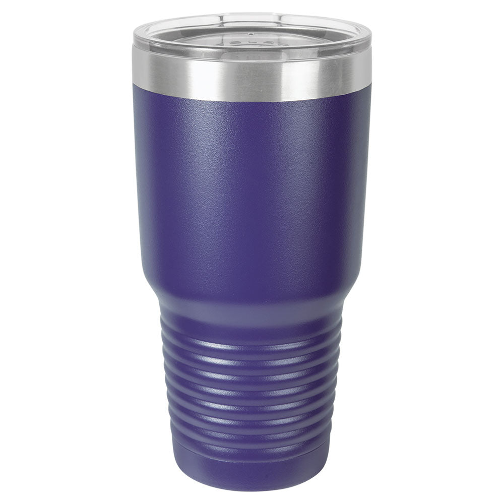 Personalized Laser Engraved Polar Camel 30 oz. Purple Vacuum Insulated Ringneck Tumbler with Clear Lid