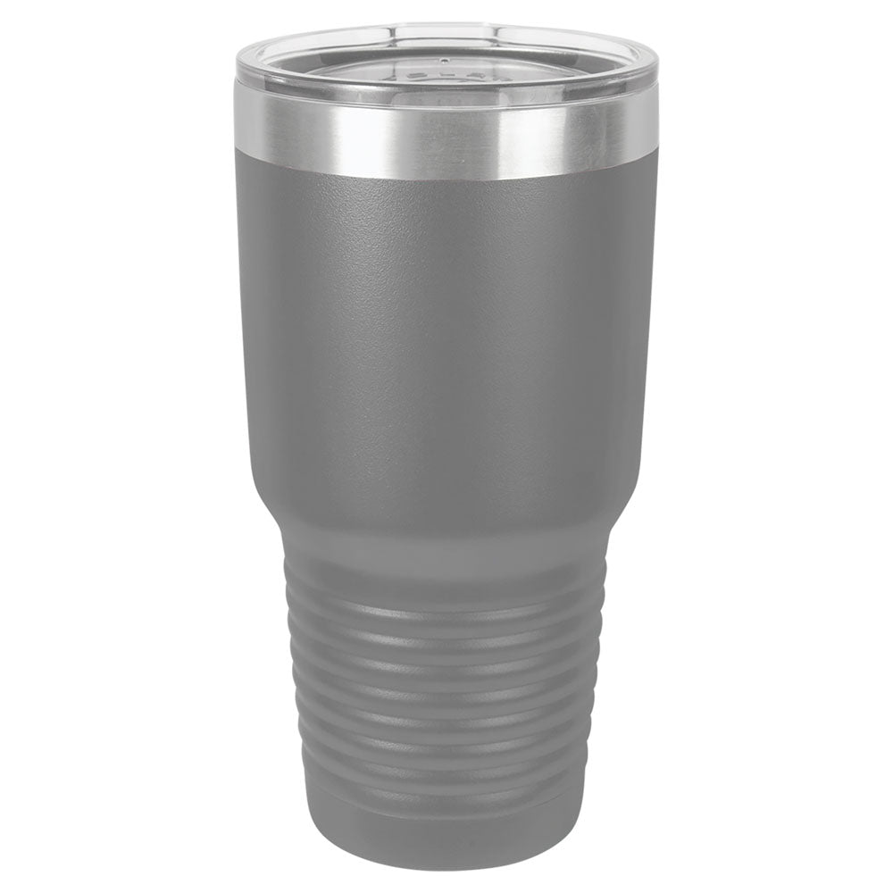 Personalized Laser Engraved Polar Camel 30 oz. Dark Gray Vacuum Insulated Ringneck Tumbler with Clear Lid