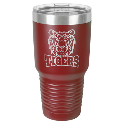 Personalized Laser Engraved Polar Camel 30 oz. Maroon Vacuum Insulated Ringneck Tumbler with Clear Lid