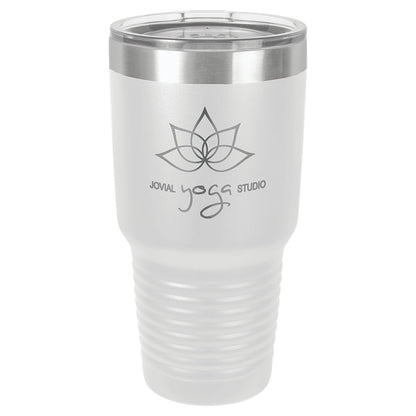 Personalized Laser Engraved Polar Camel 30 oz. White Vacuum Insulated Ringneck Tumbler with Clear Lid