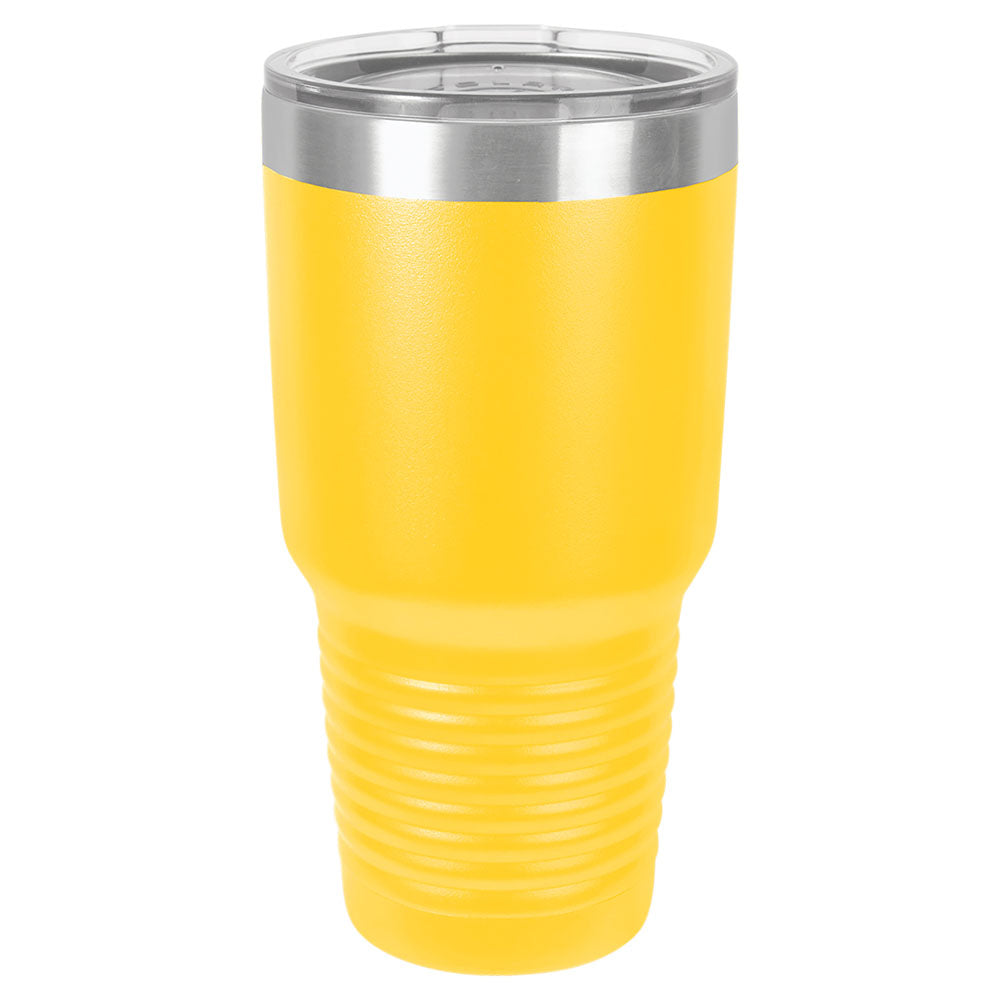 Personalized Laser Engraved Polar Camel 30 oz. Yellow Vacuum Insulated Ringneck Tumbler with Clear Lid