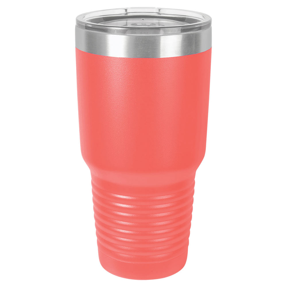 Personalized Laser Engraved Polar Camel 30 oz. Coral Vacuum Insulated Ringneck Tumbler with Clear Lid