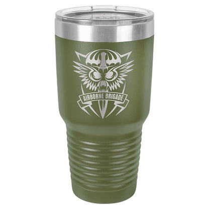 Personalized Laser Engraved Polar Camel 30 oz. Olive Green Vacuum Insulated Ringneck Tumbler with Clear Lid