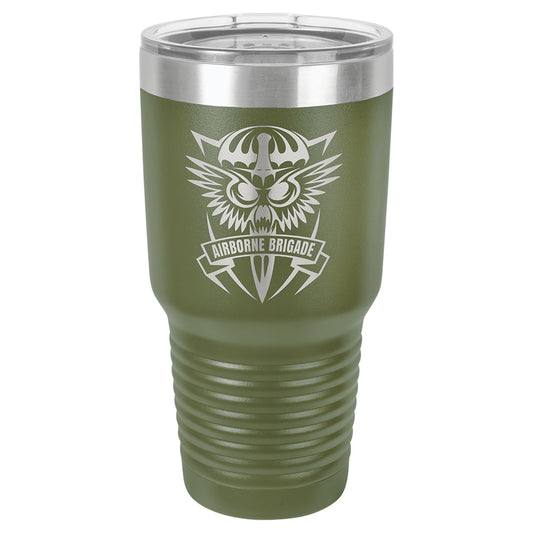 Personalized Laser Engraved Polar Camel 30 oz. Olive Green Vacuum Insulated Ringneck Tumbler with Clear Lid