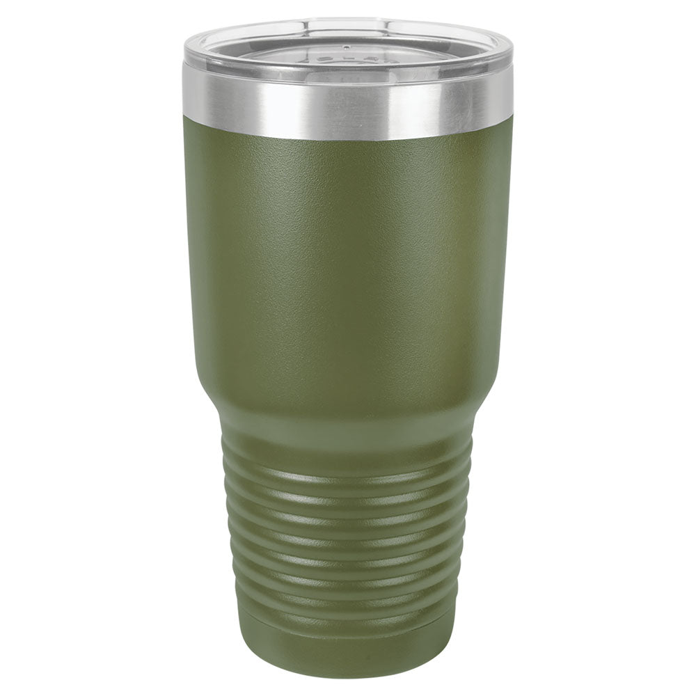 Personalized Laser Engraved Polar Camel 30 oz. Olive Green Vacuum Insulated Ringneck Tumbler with Clear Lid