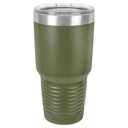 Personalized Laser Engraved Polar Camel 30 oz. Olive Green Vacuum Insulated Ringneck Tumbler with Clear Lid