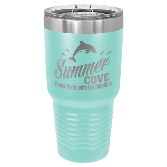 Personalized Laser Engraved Polar Camel 30 oz. Teal Insulated Ringneck Tumbler with Slider Lid