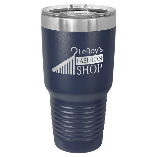 Personalized Laser Engraved Polar Camel 30 oz. Navy Blue Insulated Ringneck Tumbler with Slider Lid