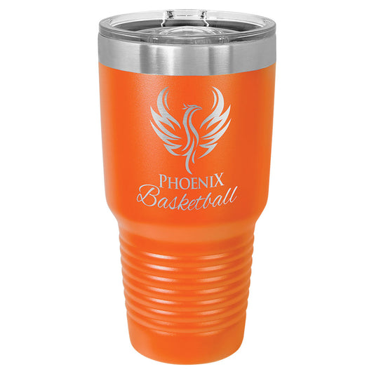 Personalized Laser Engraved Polar Camel 30 oz. Orange Insulated Ringneck Tumbler with Slider Lid