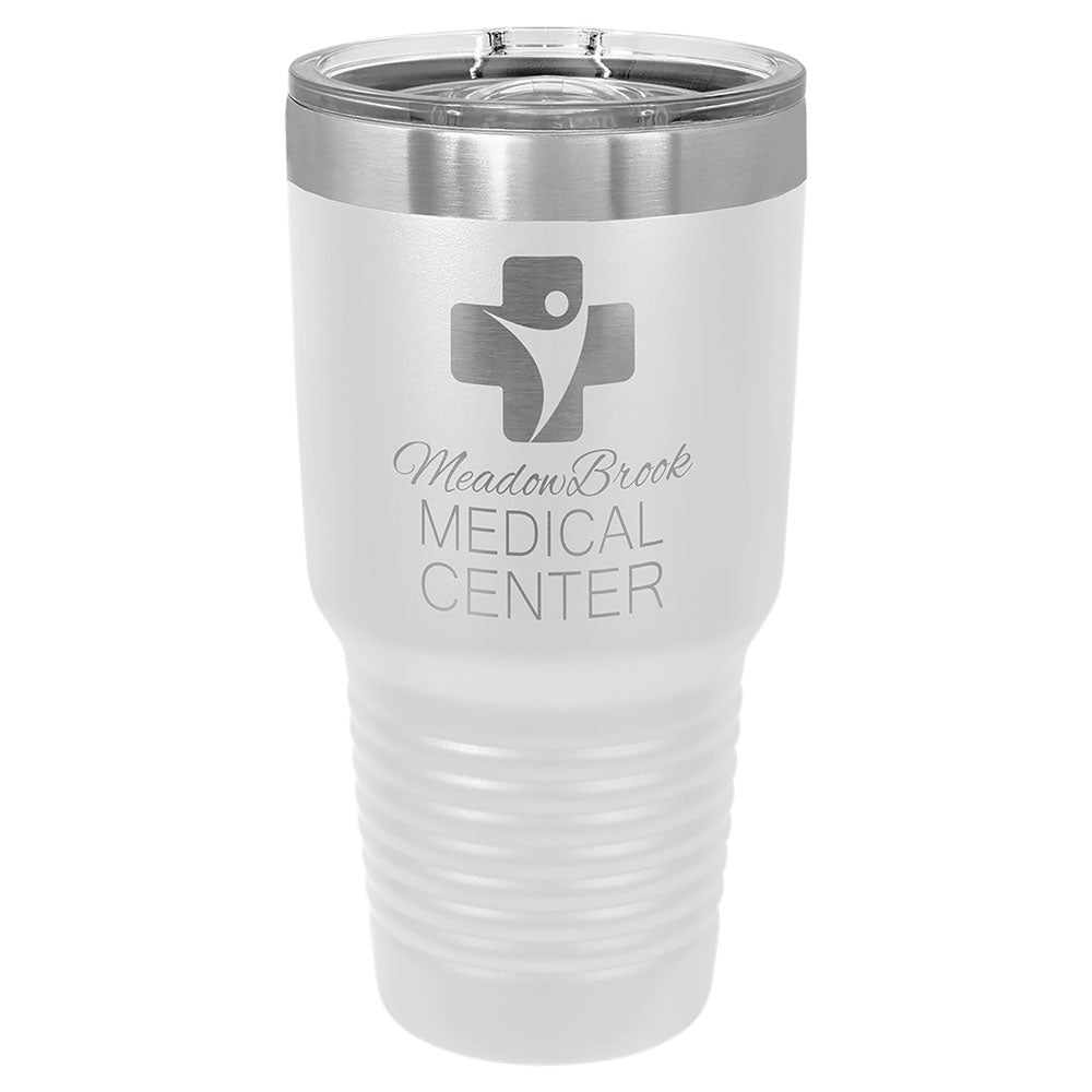 Personalized Laser Engraved Polar Camel 30 oz. White Insulated Ringneck Tumbler with Slider Lid