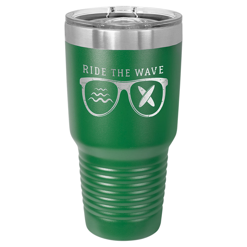 Personalized Laser Engraved Polar Camel 30 oz. Green Insulated Ringneck Tumbler with Slider Lid