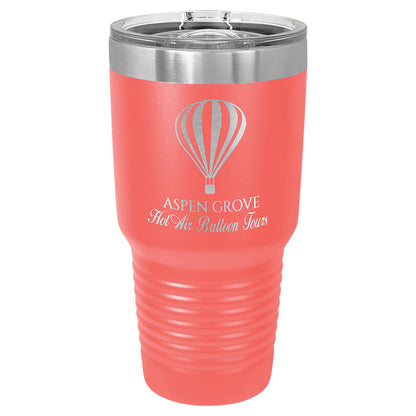 Personalized Laser Engraved Polar Camel 30 oz. Coral Insulated Ringneck Tumbler with Slider Lid