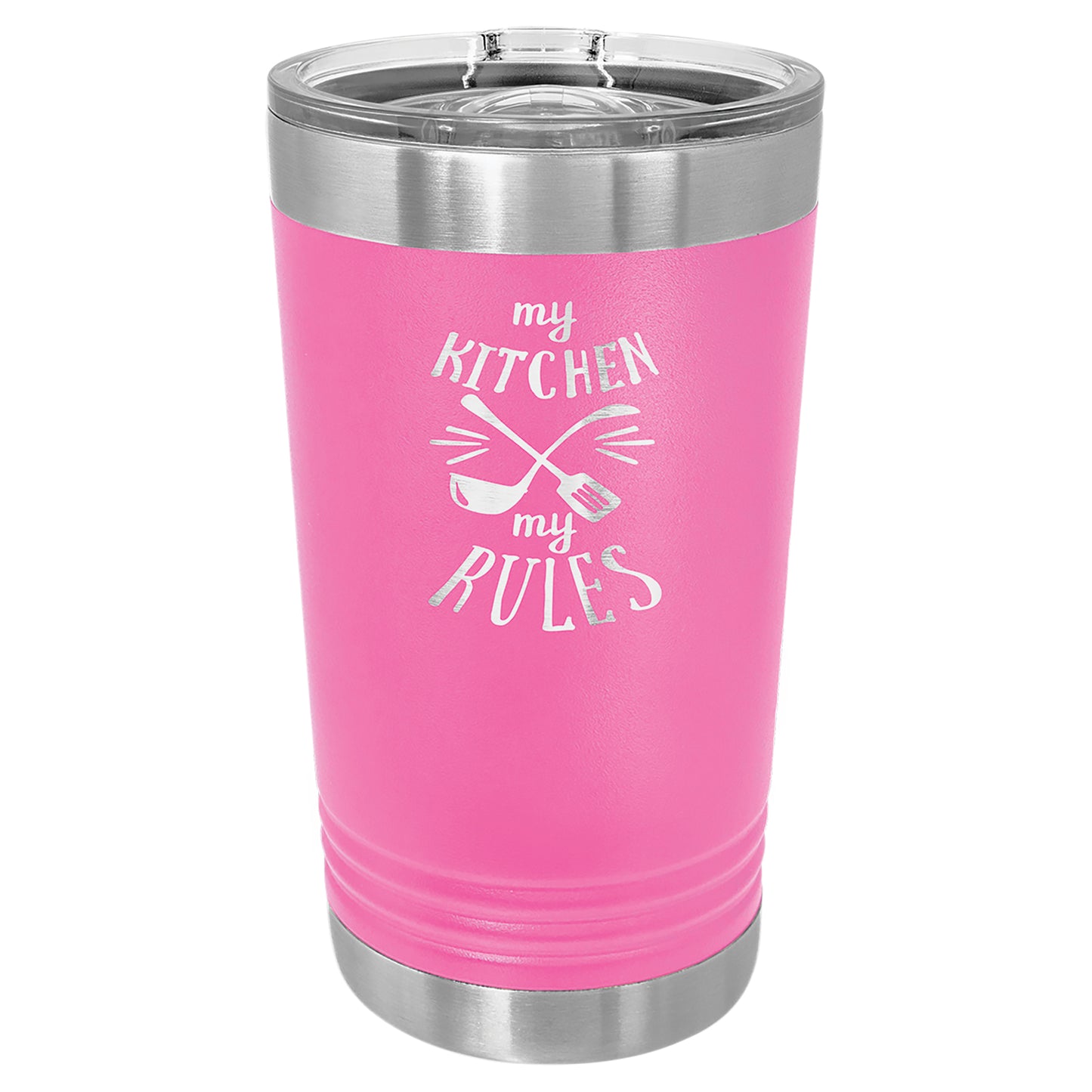 Personalized Laser Engraved  Pink oz Polar Camel Pint Tumbler with Slider Lid