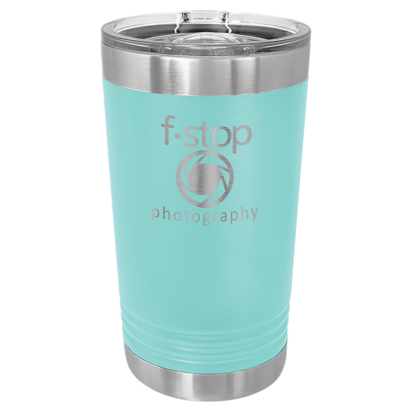 Personalized Laser Engraved  Teal oz Polar Camel Pint Tumbler with Slider Lid