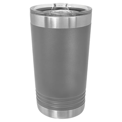 Personalized Laser Engraved  Dark Gray oz Polar Camel Pint Tumbler with Slider Lid