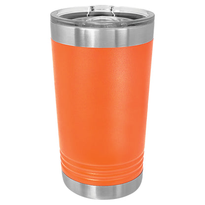 Personalized Laser Engraved  Orange oz Polar Camel Pint Tumbler with Slider Lid