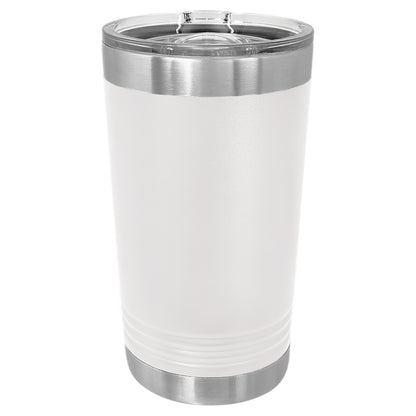 Personalized Laser Engraved  White oz Polar Camel Pint Tumbler with Slider Lid