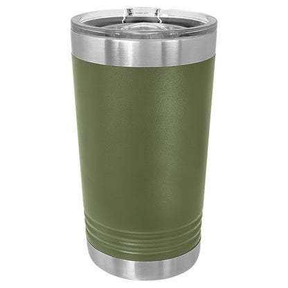 Personalized Laser Engraved  Olive Green 16 oz. Polar Camel Pint Tumbler with Slider Lid