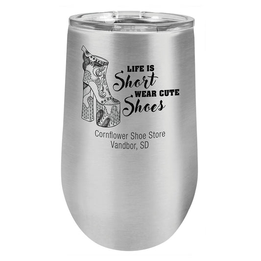 Personalized Laser Engraved Polar Camel 16 oz. Stainless Steel Vacuum Insulated Stemless Tumbler with Lid