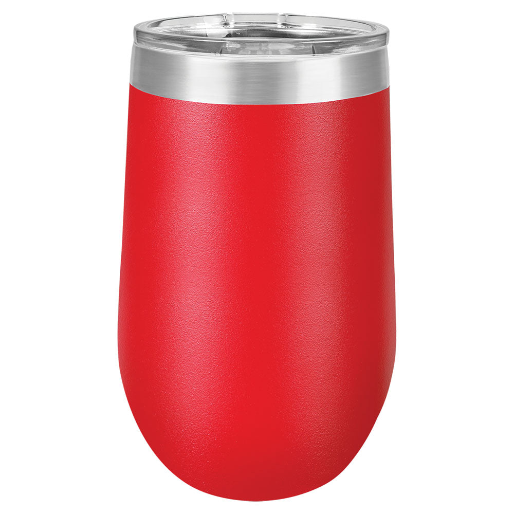 Personalized Laser Engraved Polar Camel 16 oz. Red Vacuum Insulated Stemless Tumbler with Lid