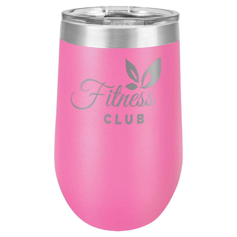 Personalized Laser Engraved Polar Camel 16 oz. Pink Vacuum Insulated Stemless Tumbler with Lid