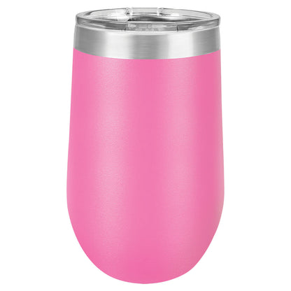 Personalized Laser Engraved Polar Camel 16 oz. Pink Vacuum Insulated Stemless Tumbler with Lid