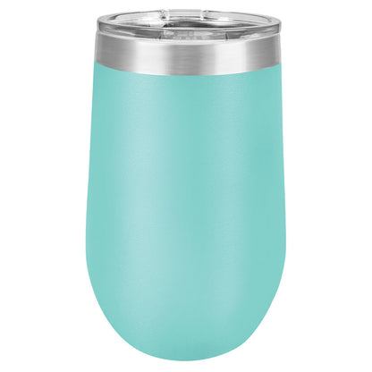 Personalized Laser Engraved Polar Camel 16 oz. Teal Vacuum Insulated Stemless Tumbler with Lid