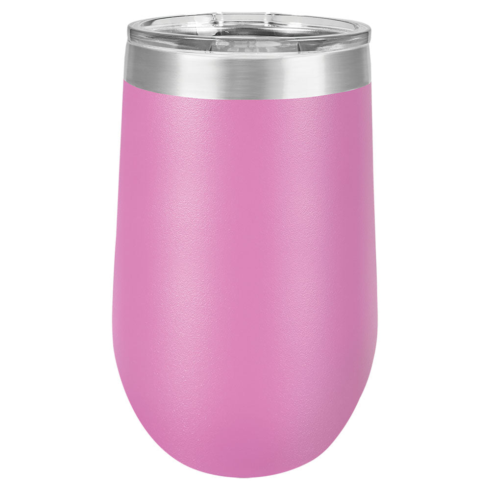 Personalized Laser Engraved Polar Camel 16 oz. Light Purple Vacuum Insulated Stemless Tumbler with Lid