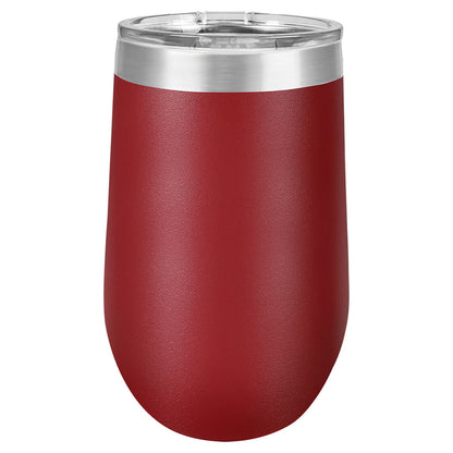 Personalized Laser Engraved Polar Camel 16 oz. Maroon Vacuum Insulated Stemless Tumbler with Lid