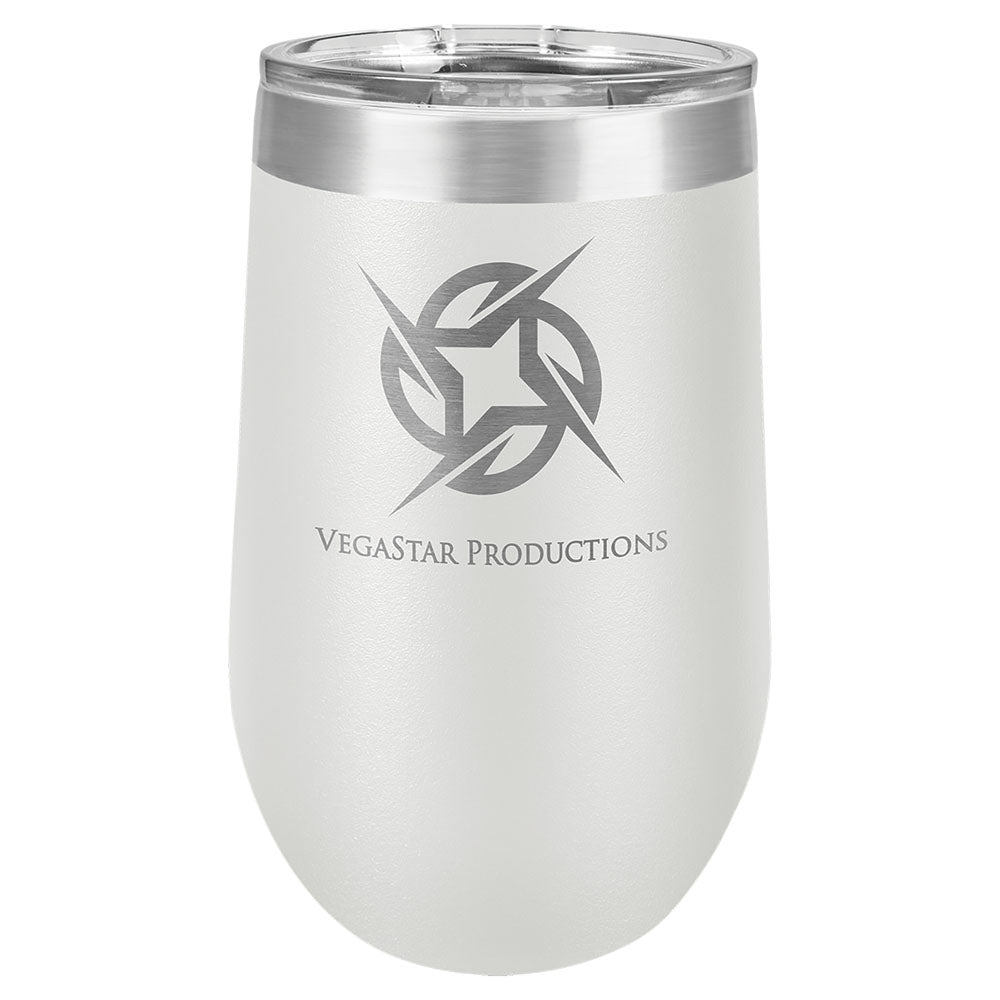 Personalized Laser Engraved Polar Camel 16 oz. White Vacuum Insulated Stemless Tumbler with Lid