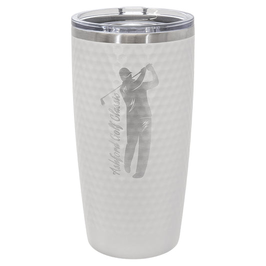 Personalized Laser Engraved  White Polar Camel 20 oz. Golf Tumbler with Dimples