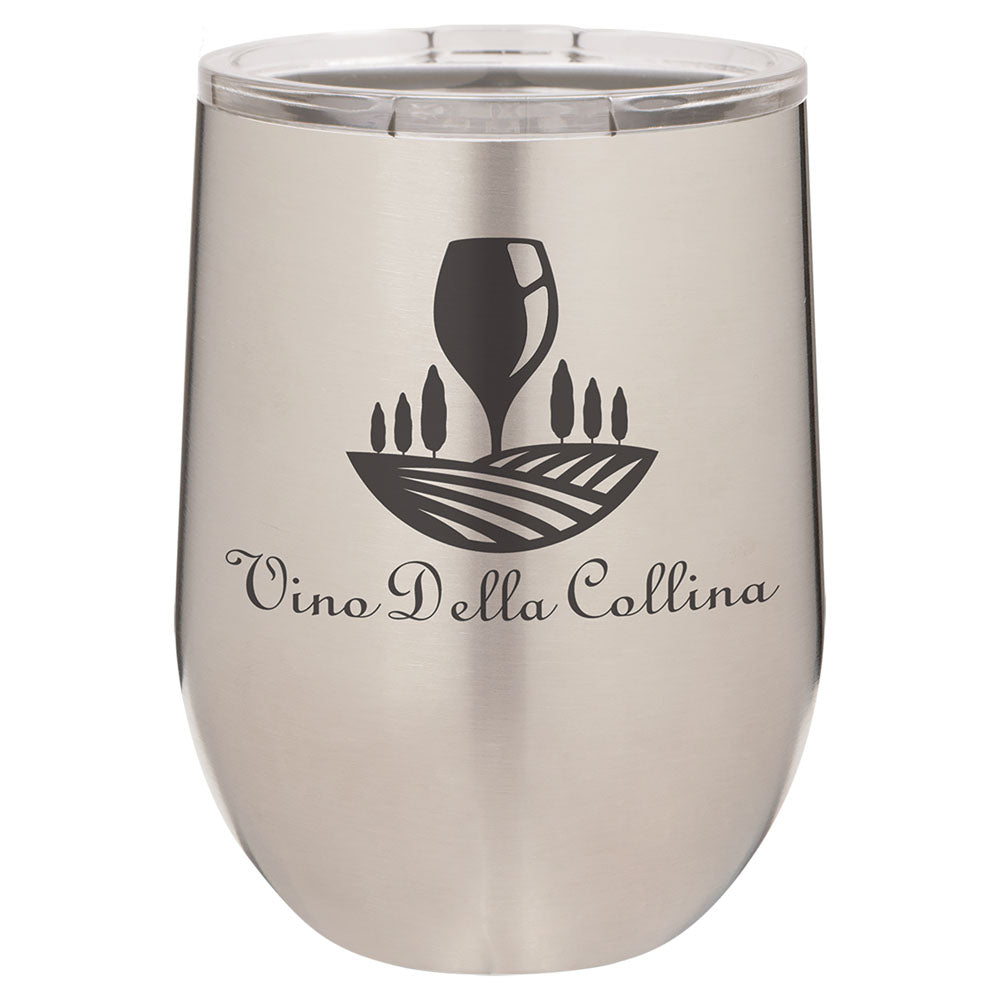 Personalized Laser Engraved Polar Camel 12 oz. Stainless Steel Vacuum Insulated Stemless Wine Tumbler with Lid