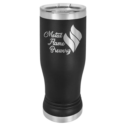 Personalized Laser Engraved  Black 14 oz. Polar Camel Pilsner Tumbler with Clear Lid