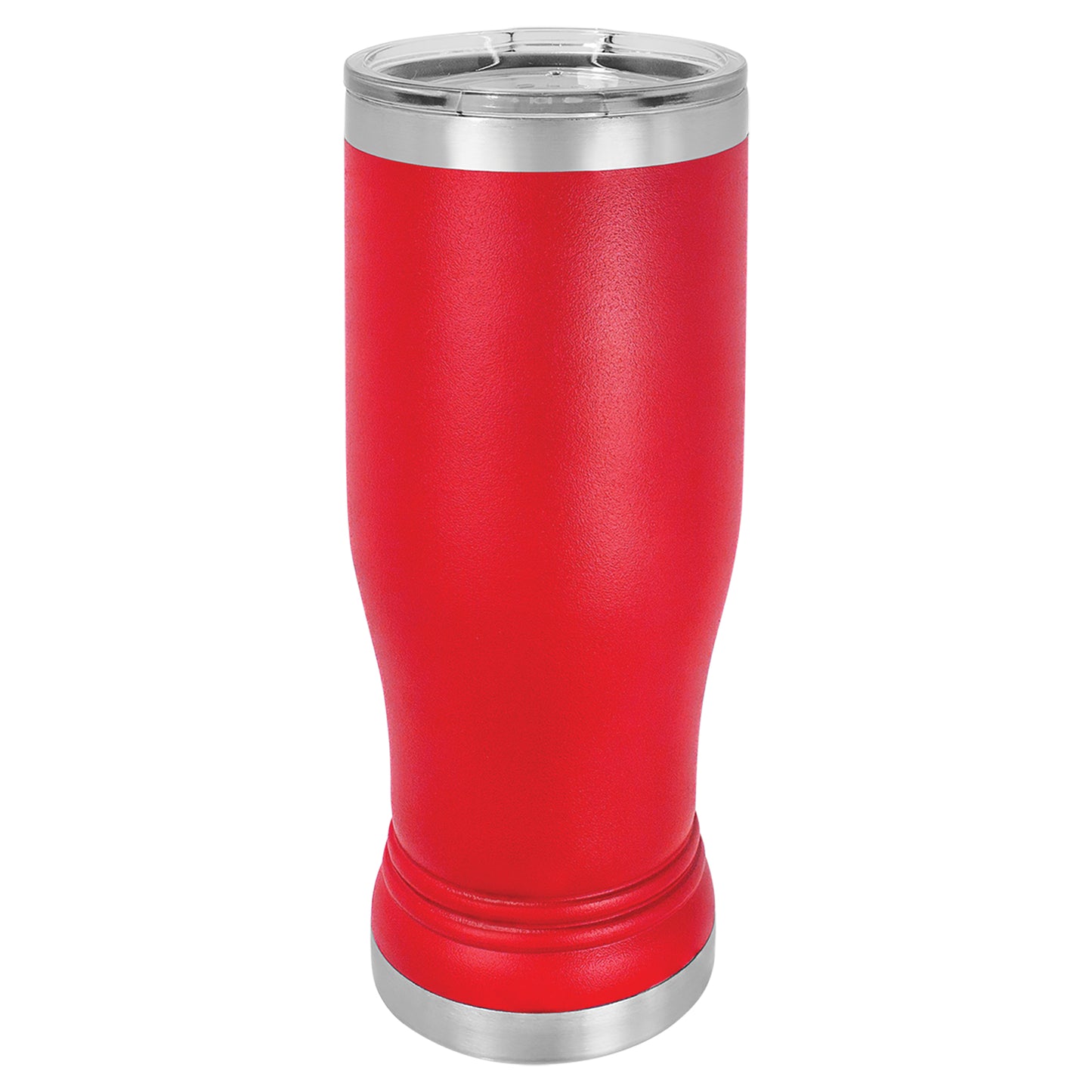 Personalized Laser Engraved  Red 14 oz. Polar Camel Pilsner Tumbler with Clear Lid