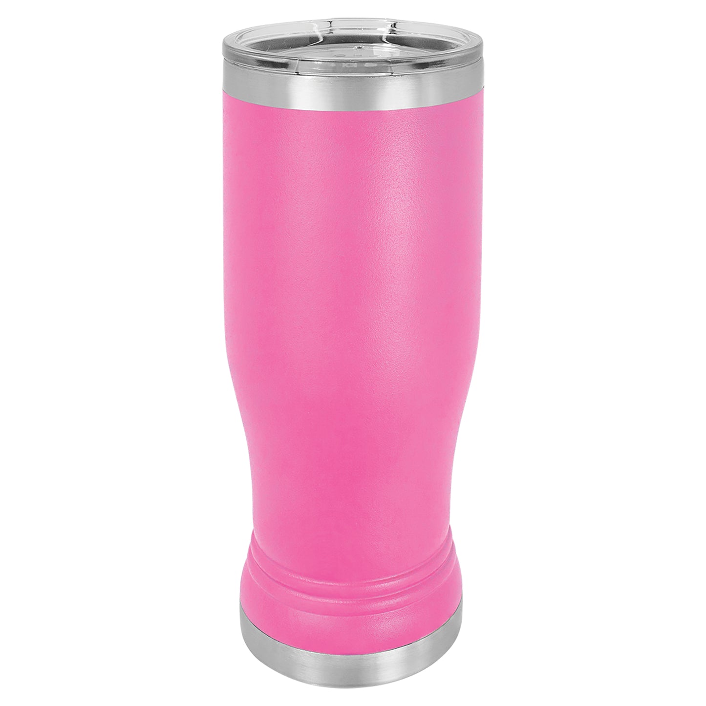 Personalized Laser Engraved  Pink 14 oz. Polar Camel Pilsner Tumbler with Clear Lid