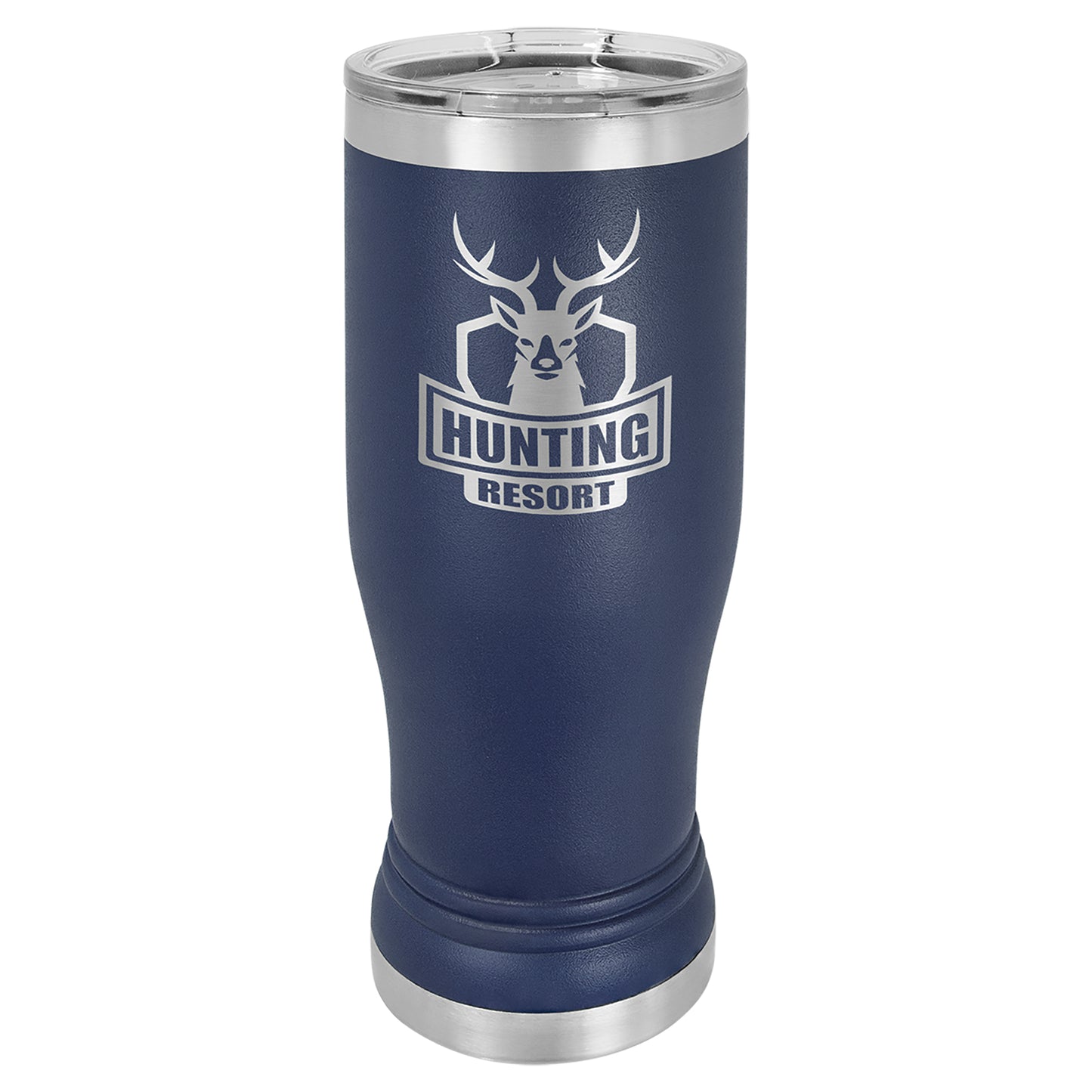 Personalized Laser Engraved  Navy Blue 14 oz. Polar Camel Pilsner Tumbler with Clear Lid